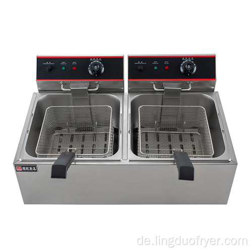 Commercial Restaurant Kitchen Equipment 11l Dual Cylinder Electric Fryer